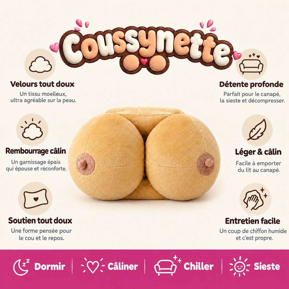 Les atouts du coussin Coussynette